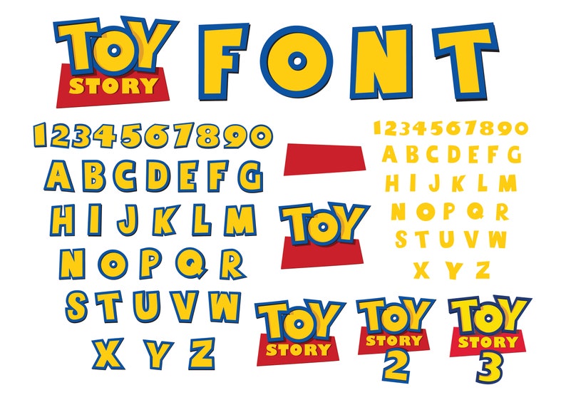 Toy Story FONT SVG, Toy Story SVG, Toy Story Alphabet Svg, Toy Story Letters, Toy Story Numbers Svg, Toy Story ClipArt, Toy Story Letters image 1