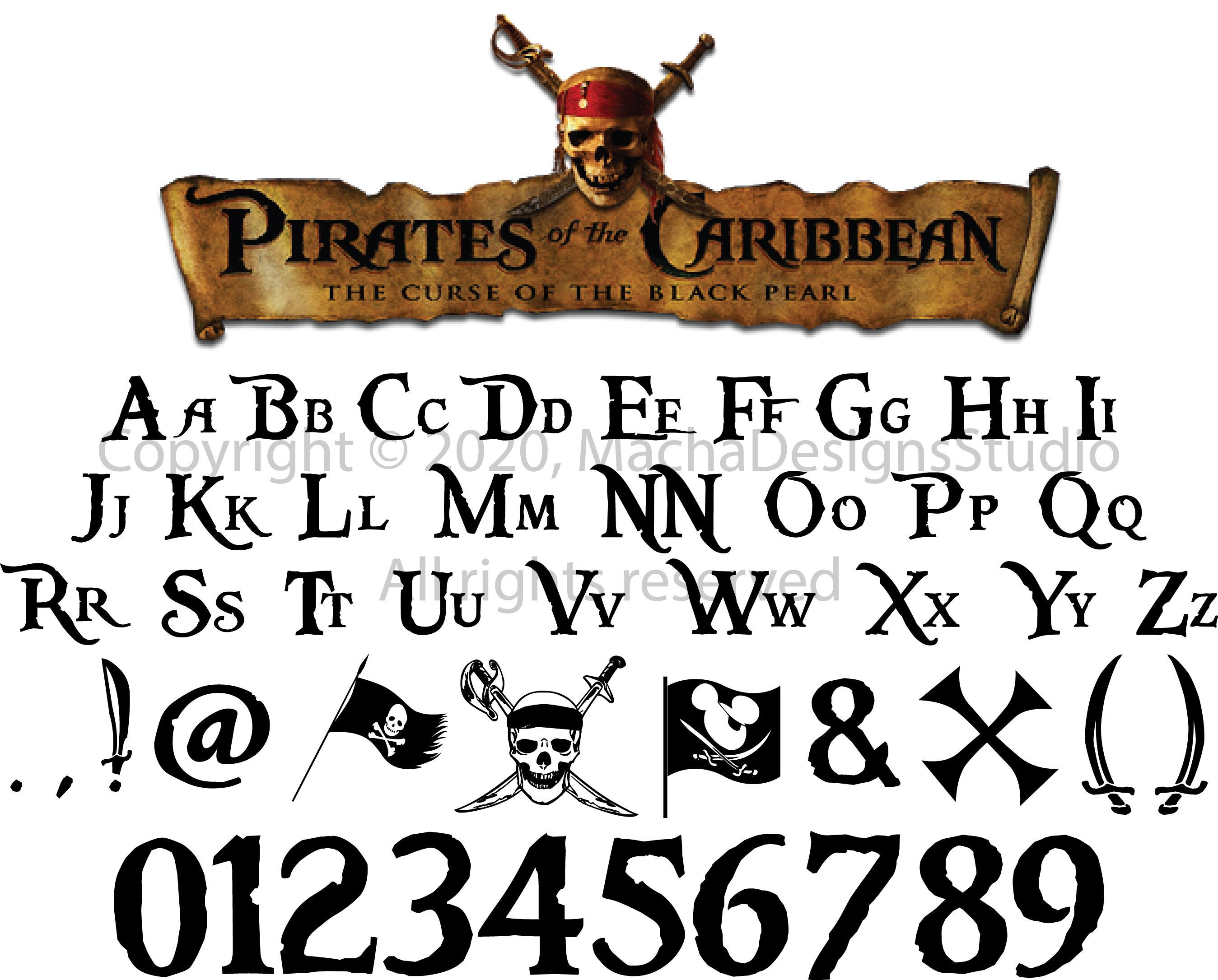 Pirates Of The Caraibean Font SVG Digital Download Pirates | Etsy