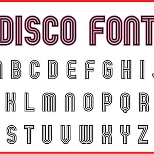 Police de caractère DISCO SVG, police de caractères Svg, Alphabet Svg, police de caractères moderne Svg, téléchargement numérique, police de caractères, lignes police Svg, Script police ttf, police Svg, ligne lettre