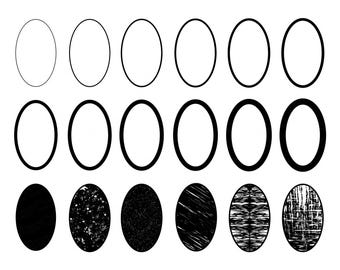Oval Frame Clipart Bundle: Decorative Border SVG PNG for Cricut (Digital Download)
