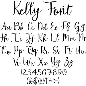 Kelly Font SVG, Handwritten Font SVG, Cursive Font SVG, Handwritten, Digital Download, Font Bundle, Anniversary Font Svg, Script Font ttf