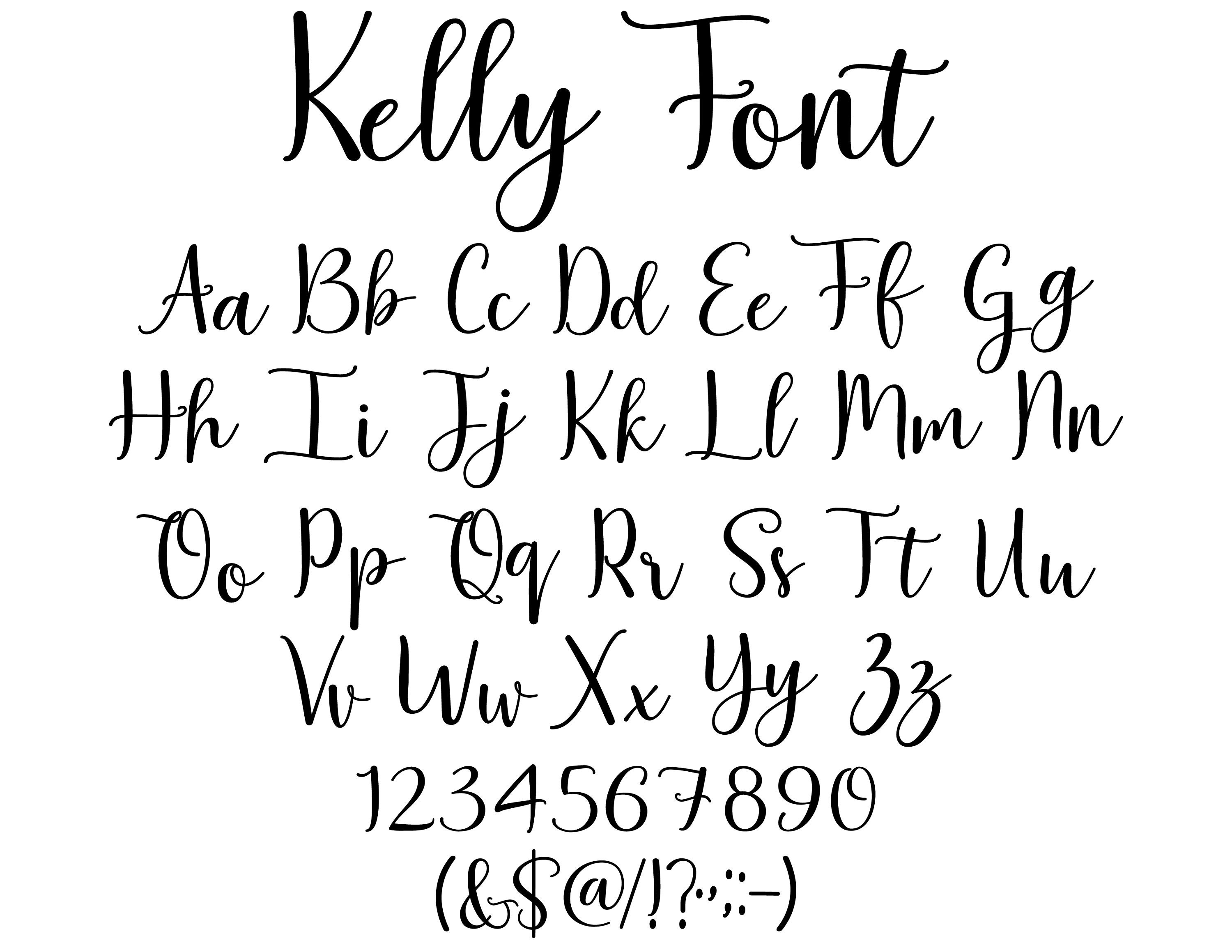 Kelly Font SVG Handwritten Font SVG Cursive Font SVG Etsy UK