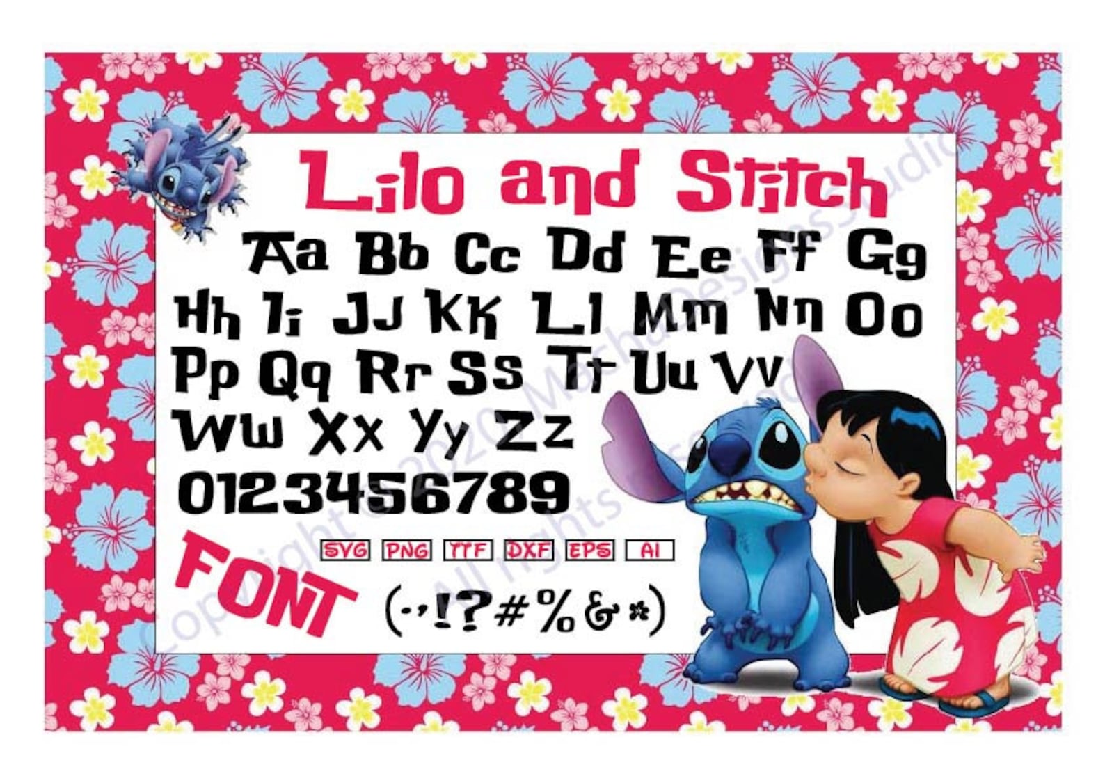 Lilo and Stitch Font SVG Lilo and Stitch Alphabet SVG Disney Etsy