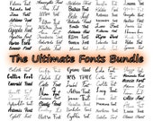 Mega Font Bundle: Cursive, Handwritten, Wedding Fonts (SVG, PNG, TTF)