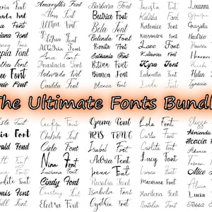 Paquete de fuentes definitivo, Megacolección de fuentes, Fuentes cursivas SVG, Paquete de fuentes para bodas SVG, Fuentes SVG, Fuentes manuscritas SVG, Fuentes Cricut