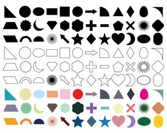 Paquete SVG de formas geométricas: archivos de imágenes prediseñadas, Cricut y Silhouette sencillos