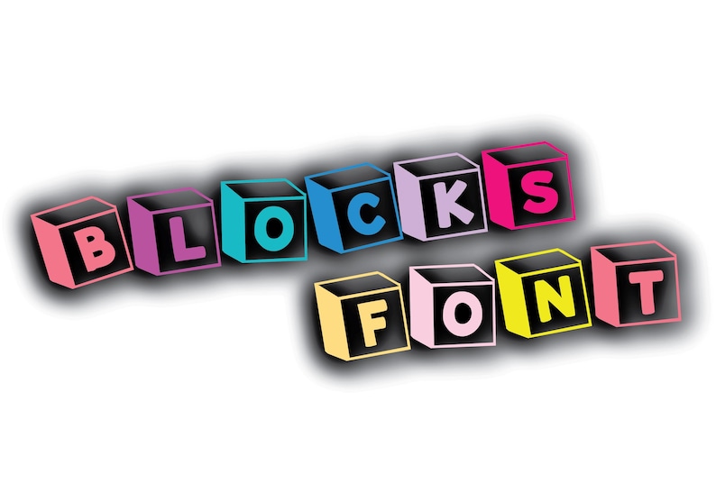 Blocks Font SVG: Toy Alphabet Letters (TTF, SVG) - Etsy