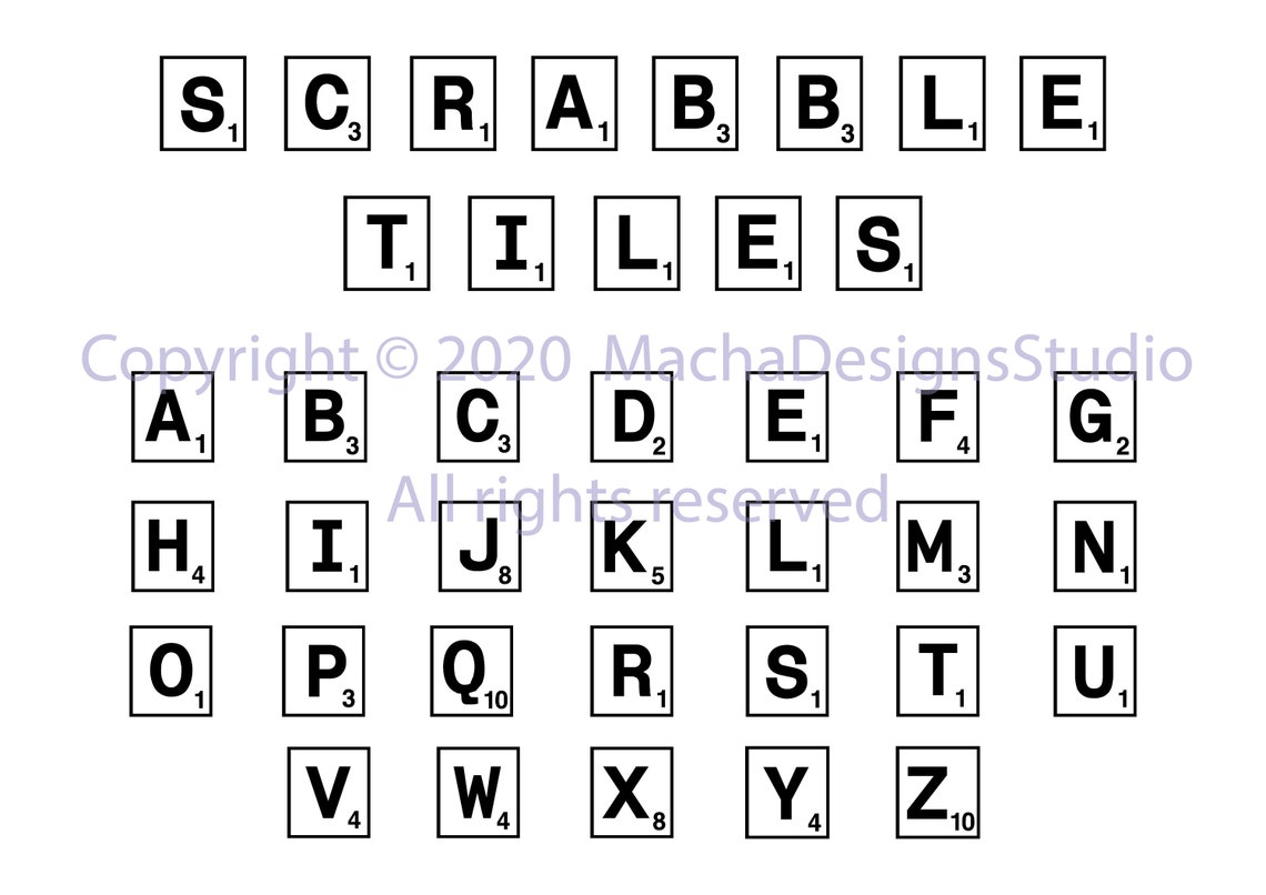 Scrabble Tiles SVG Scrabble Tiles SVG Digital Download Etsy