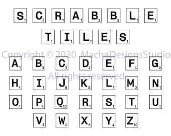 Scrabble Tiles SVG: Alphabet Clipart (Digital Download)
