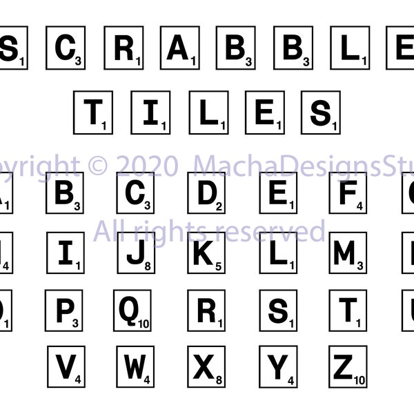 Scrabble Tiles SVG, Scrabble Tiles SVG, Digital Download, Scrabble SVG, Font Svg, Alphabet Svg, Scrabble Tiles Clipart, Instant Download