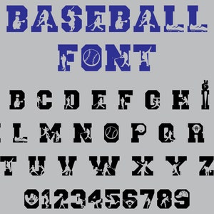 野球フォント SVG、野球文字、野球スクリプト、ソフトボールフォント、スポーツフォント、学校フォント、筆記体フォント、野球フォントカットファイル Cricut