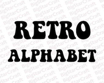 Police rétro TTF SVG - police d'affichage d'inspiration vintage pour logos, affiches, t-shirts, invitations, travaux manuels Cricut, téléchargement numérique