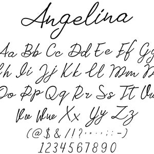 Angelina Font SVG, Handwritten Font SVG, Cursive Font SVG, Handwritten, Digital Download, Font Bundle, Anniversary Font Svg, Script Font Svg