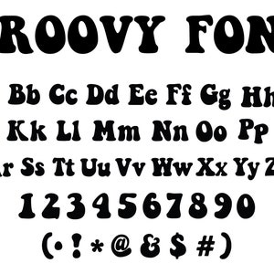 GROOVY FONT SVG, czcionka retro Svg, styl lat 70. Svg, tekst groovy Svg, typografia vintage, czcionka vintage Svg, napisy hipsterskie Svg, retro Svg