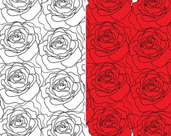 Contour rose SVG : dessin au trait floral pour Cricut, Silhouette (PNG, AI)