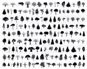 Tree Bundle SVG, Forest SVG, Christmas Tree Bundle SVG, Tree Silhouette Svg, Instant Download, Tree Clipart, Forest Clipart, Forest Bundle
