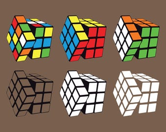 Paquete SVG de cubo de Rubik: Clipart de rompecabezas 3D para Cricut (Descarga digital)