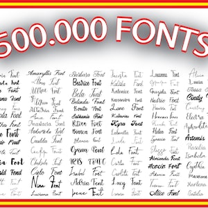 500.000 SCHRIFTARTEN, sofortiger Download, Schriftarten für Canva, Hochzeit Schriftarten Bundle, handgeschriebene Schriftarten, Kalligraphie SCHRIFTART, Schreibschrift, kursive Schriftarten SVG