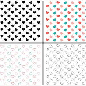 Heart Pattern Bundle SVG PNG – Seamless Love Patterns for Cricut Crafts, Valentine’s Day Projects, T-Shirts, Sublimation, Digital Download