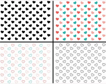 Lot de motifs coeur : motifs amour transparents pour Cricut (téléchargement numérique)