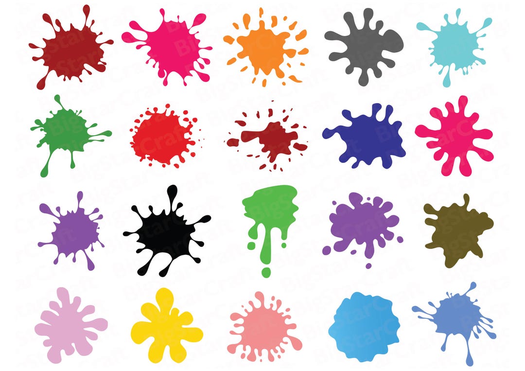 Paint Splatter SVG PNG – Ink and Paint Splat Clipart for Cricut Crafts ...