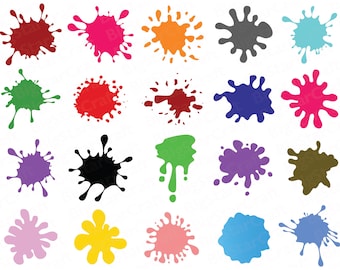 Clipart éclaboussures de peinture : éclaboussures d'encre SVG PNG pour Cricut (téléchargement numérique)