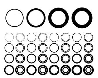 Circle Frame SVG Bundle: Geometric Round Border Clipart (Digital Download)