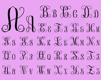 Vine Monogram Svg, Vine Font SVG, Vine Alphabet SVG, Monogram Svg, Instant Download, Vine Monogram Cut File, Font Svg, Interlocking Vine