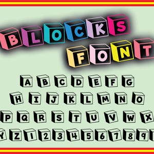 Fuentes SVG de bloques, Fuentes SVG, Archivos de corte de bloques, Archivos SVG para Cricut, Fuentes SVG de bloques de juguete, Bloques del alfabeto SVG, Fuentes de bloques, Letras de bloques
