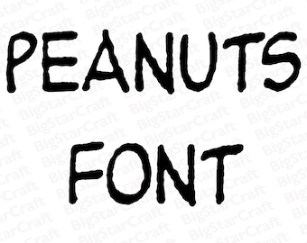 Peanuts police SVG PNG - mignon alphabet comique inspiré du style dessin animé classique, lettres pour Cricut, T-shirts, travaux manuels, téléchargement numérique