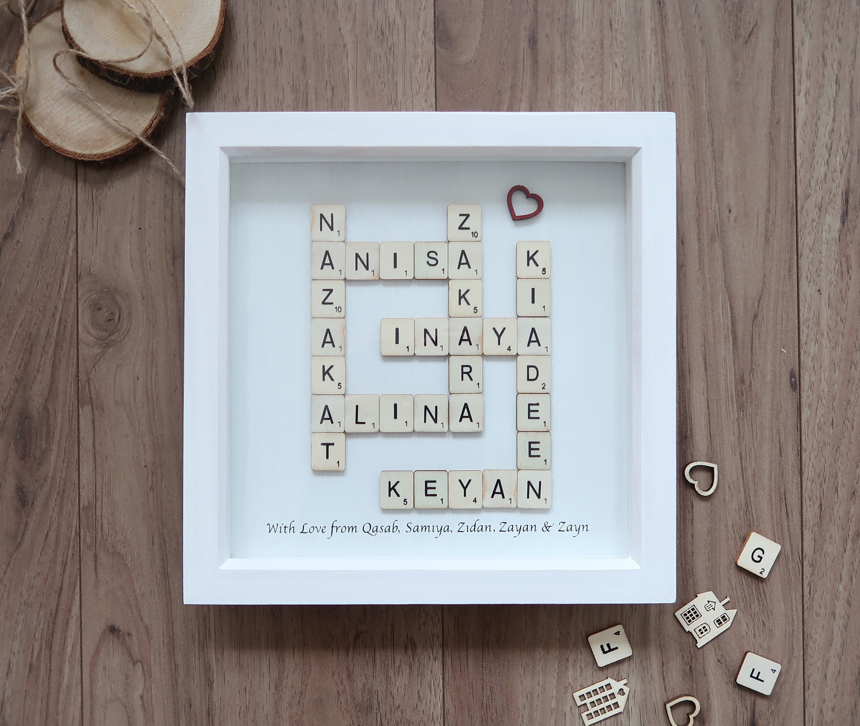 Personalised handmade Scrabble tile frame wall hanging with Etsy