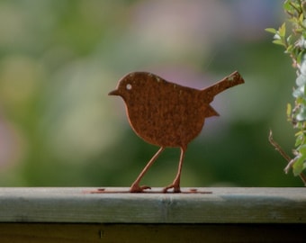 Rusty Robin, Robin Fence Topper, Rusty Metal Bird, Garden Bird, Rustic Garden Ornament, Rusty Metal Robin Gift, Garden Metal Art