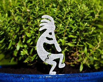 Stainless Steel Kokopelli Plant Pot Decoration, Steel Anniversary Gift, Houseplant Ornament Gift, Garden Gift, Kokopelli Housewarming Gift