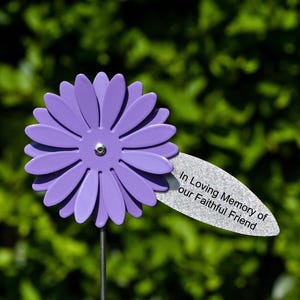 Personalised Memorial Flower, Memorial Lilac Daisy, Customised Grave Decoration, Memorial Garden Gifts, Remembrance Gifts, Pet Memorial Gift