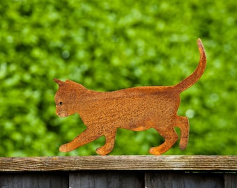 Cute Kitten Fence Topper, Cat Memorial, Cat Gifts, Gate decoration, Arbour decor, Cat Fence Topper, Garden Gifts, Rusty Metal Garden Art