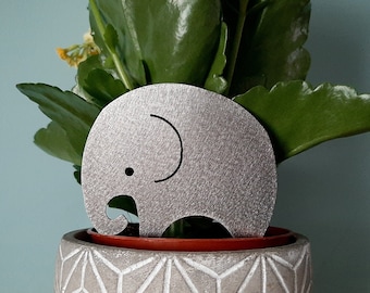 Stainless Steel Elephant Plant Pot Decoration, Ivory Anniversary Gift, Houseplant Ornament Gift, Garden Gift, Elephant Housewarming Gifts