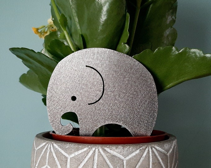 Stainless Steel Elephant Plant Pot Decoration, Ivory Anniversary Gift, Houseplant Ornament Gift, Garden Gift, Elephant Housewarming Gifts