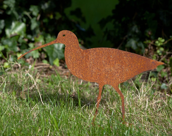 Curlew Lawn Ornament, Plant Pot Decor, Coastal Decor, Pond Decoration, Wading Bird Gift, Shoreline Bird Gift, Curlew Gift, Seaside Decor
