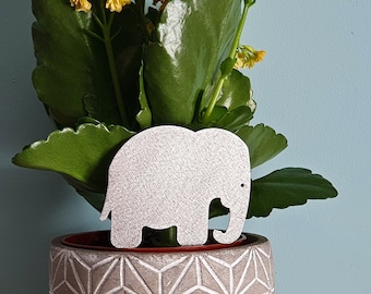 Stainless Steel African Elephant Plant Pot Ornament, Ivory Anniversary Gift, Houseplant Gift, Garden Gifts, Elephant House Plant Decoration