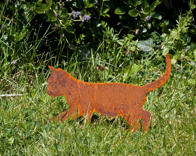 Kitten Lawn Decor, Cat Garden Ornament, Cat Memorial Gifts, Rusty Metal Garden Art, Plant Pot Decor, Cat Gifts, Garden Décor, Ready To Rust