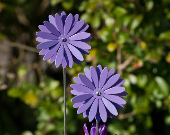Lilac Michaelmas Daisy Metal Flower stem, Purple flower, Garden Ornament, Indoor Decor Art, Garden Decoration, Garden Gifts, Memorial flower