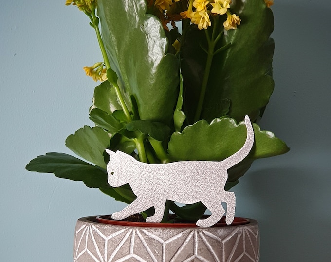 Stainless Steel Kitten Plant Pot Ornament, Cat Plant Pot Spike, Pet memorial Gift, Window Box Decor, Flower Pot Ornament, Housewarming Gifts