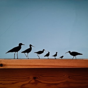 Wading Birds Silhouette, Mantel Ornament, Coastal Shelf Decoration