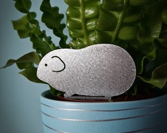 Cute Guinea Pig Stainless Steel Plant Pot Ornament, Guinea Pig Memorial Gift, Plant Pot Decoration, Flower Pot Ornament, Housewarming Gifts