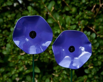 Purple Poppy Metal Flower stem, Garden Ornament, Indoor Decoration Art, Garden Decoration, Animal Victims of War Memorial Gift, Garden Gifts