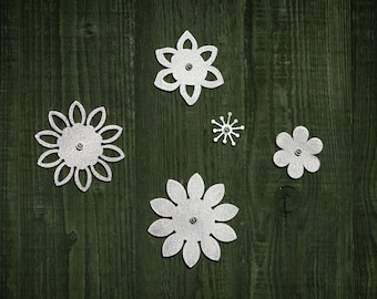 Metal Flower Fence Art Pack, Garden Decoration, Stainless Steel Metal Wall Decor