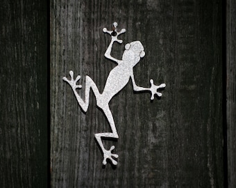Stainless Steel Tree Frog Metal Wall Art, Tree Frog Garden Wall Art, Frog Memorial, Indoor or Outdoor Decoration, New Home Gift, Garden Gift