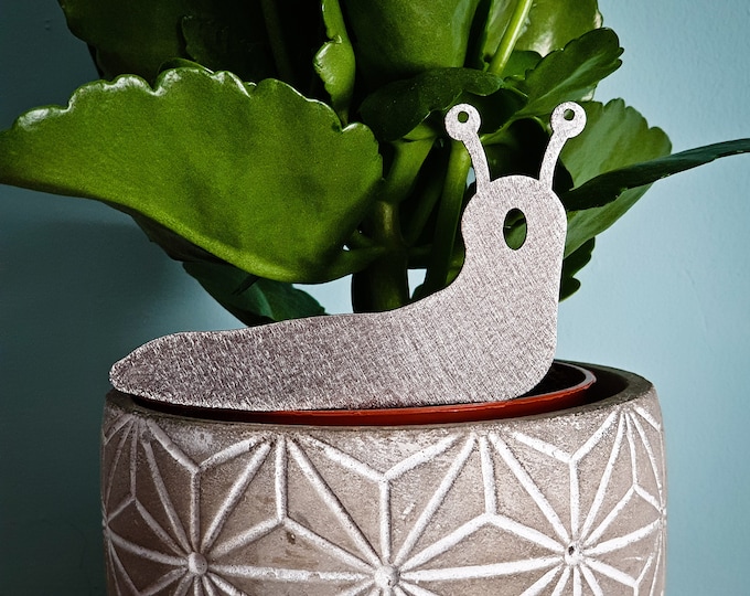 Stainless Steel Slug Plant Pot Ornament, Slug Plant Pot Spike, Window Box Decor, Flower Pot Ornaments, Shocked Face Slug, Housewarming Gifts