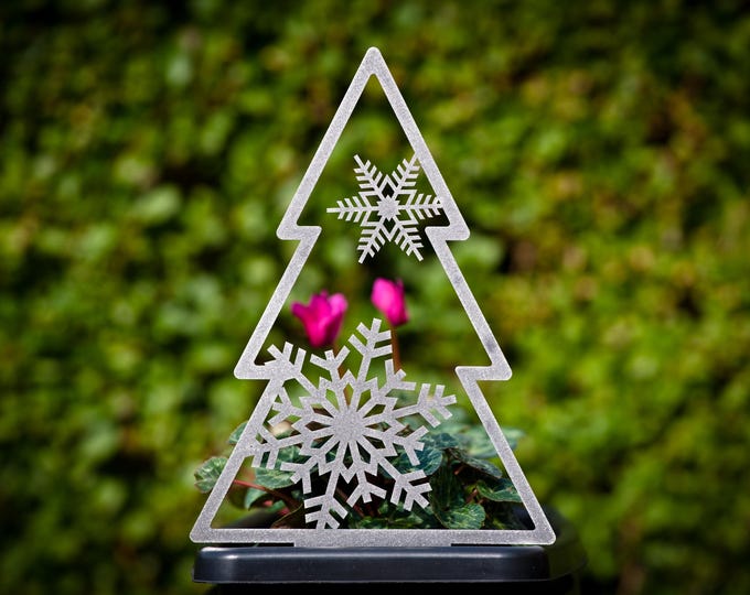 Sparkly Metal Snowflake Christmas Tree Ornament, Stainless Steel Snowflake Garden Lawn Ornament, Patio Pot Decoration, Christmas Decoration