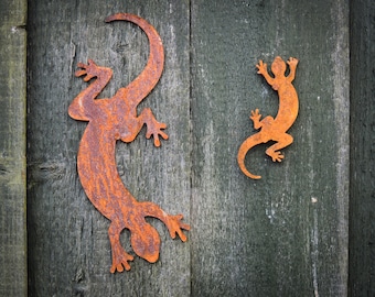 Lizard Metal Wall Art, Gecko Garden Wall Art, Gecko Gifts, Lizard Memorial, Garden Bar Decor, New Home Gift, Garden Gifts, Ready To Rust